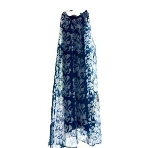 Bailey 44 by Anthropologie Dress with blue and white coral reef pattern